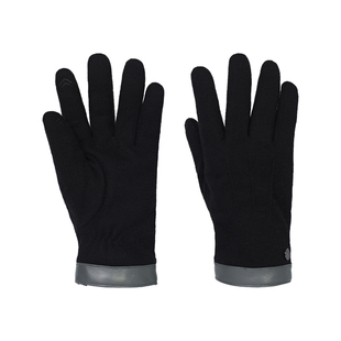 ELLE HOMME羊毛手套男士秋冬户外加绒加厚保暖可触屏分指商务休闲