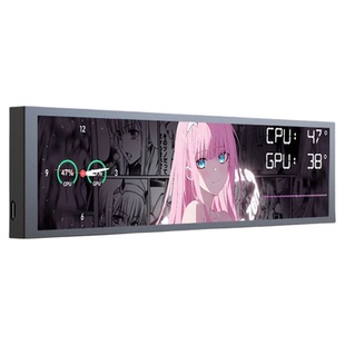 妙联宝D92机箱副屏9.2寸长条屏电脑性能监控CPU温度DIY主题桌搭