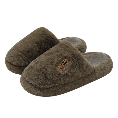 红豆棉拖鞋男款防滑保暖厚底