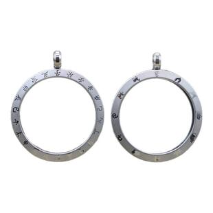 山鬼花钱保护壳钛钢嘎乌盒项链祥云罩吊坠双面防水开道家朱砂过光