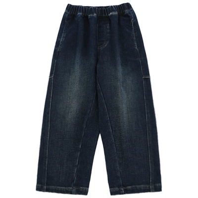 oddtails男童加绒牛仔裤2025新款秋冬款儿童洋气加厚裤子抗寒保暖