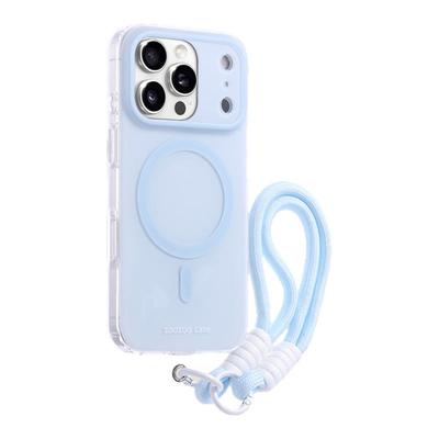 浅蓝色磨砂磁吸带挂绳适用苹果17手机壳新款iphone17套苹果17promax全包air防摔苹果16硅胶15外壳14女13男12