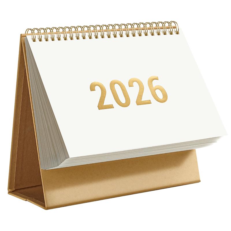 2026年台历简约新款日历牛皮纸记事本小桌面摆件2025年下半年考研倒计时自律打卡计划表月历办公室工作年历D1
