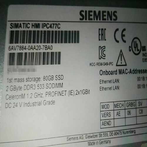 议价原装6AV7884-0AA20-7BA0西门子工控机SIMATICHMI IPC477C 6AV