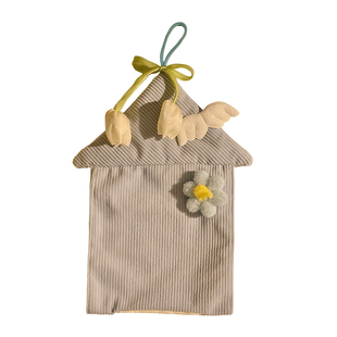 可爱小房子纸巾袋悬挂式家用客厅卫生间抽纸袋纸巾盒车载收纳挂袋