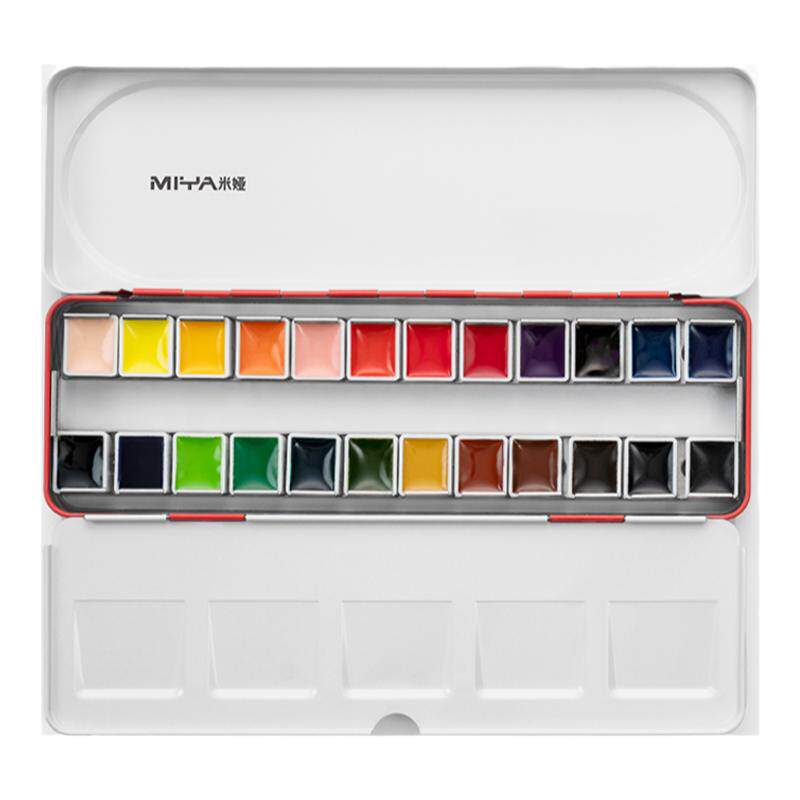 MIYA米娅水彩颜料24色铁盒套装