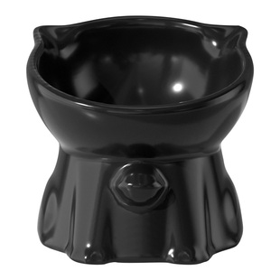 徕本猫碗陶瓷猫食盆高脚斜口护颈防黑下巴猫咪饭碗防打翻狗喝水碗