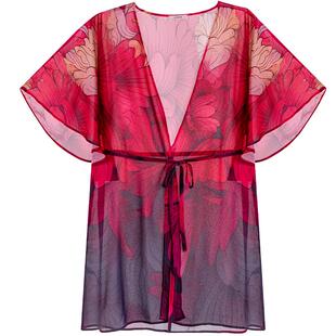 爱慕25夏女士花颜沙滩海边温泉轻薄性感外披上衣AM60A901