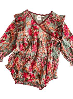 5Z 印度YOBABYONLINE FW25秋冬女宝宝碎花连衣裙花苞裤姐妹装