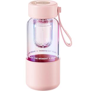 waka磁弹泡茶杯女士茶水分离茶隔男士磁吸玻璃水杯子花茶办公室夏