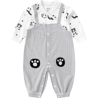 aqpa爱帕婴儿连体衣哈衣春秋纯棉宝宝衣服外出服假两件洋气可爱萌