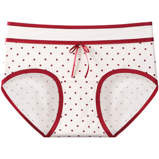 古今本命年红色内裤女蛇马年纯棉大红结婚高腰女生无痕透气三角裤