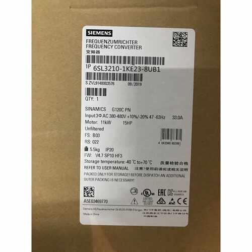 议价6SL3210-1KE23-8UB1西门子G120变频器标称功率6SL32101KE238U