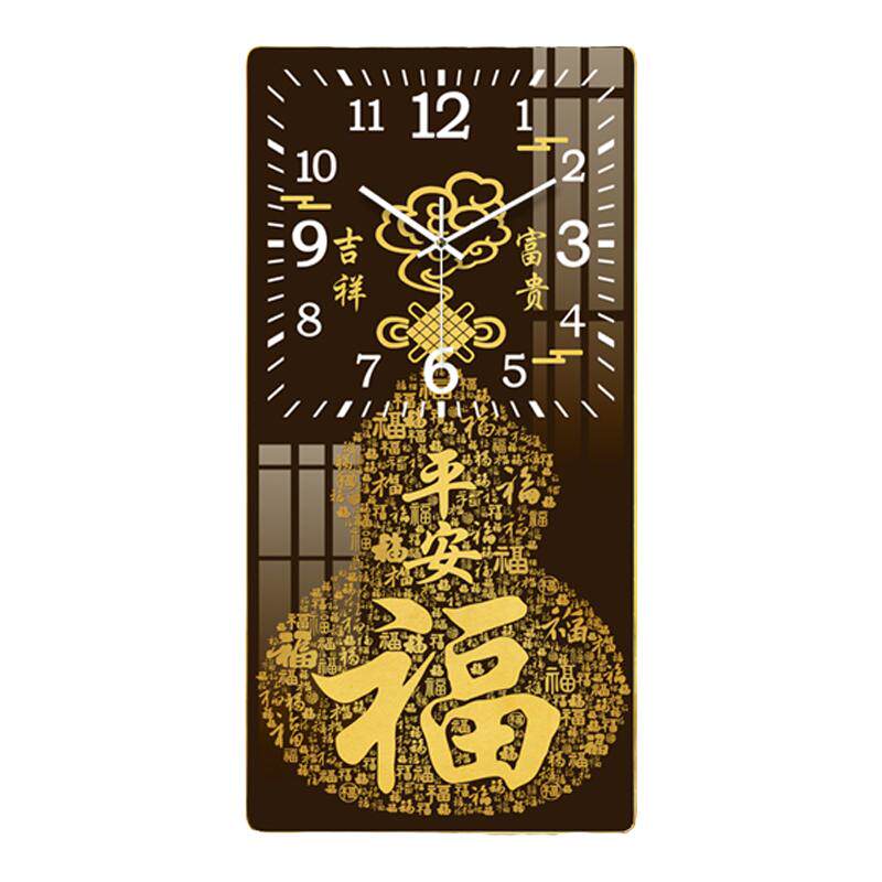 新款挂钟客厅万年历现代简约免打孔静音时钟中国风挂墙电子钟表