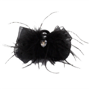 2026新款冬抓夹女高级感大号黑色羽毛发夹气质显发量多鲨鱼夹子