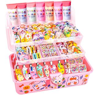 咕卡奶油胶发夹套装女孩儿童手账贴画贴纸手工diy发卡工具配件材料收纳盒全套古卡奶油玩具礼盒礼物六一