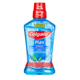 进口高露洁酷爽漱口水2瓶减少口腔细菌清新口气0酒精温和防护家庭