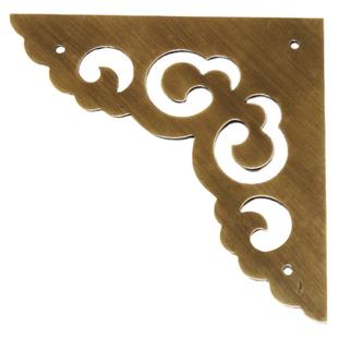 中式仿古包角祥云装饰铜护角边角柜门配件首饰盒角片角花纯铜角码