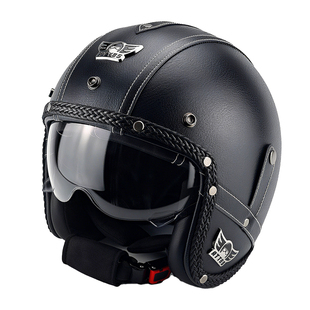 巡航摩托车头盔3c认证四季通用男士电动车复古四分之三头盔安全帽