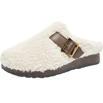 森达毛毛鞋女子年秋季居家外穿保暖毛绒勃肯拖鞋ZCC73CH4