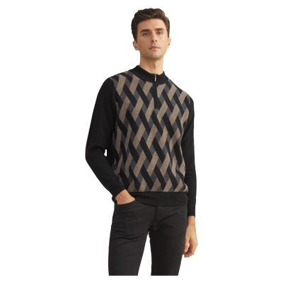 圣雪绒2021秋冬新款男提花羊绒衫