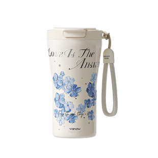 Vanow保温杯陶瓷内胆咖啡杯高级感轻奢女高颜值2025新款吸管水杯