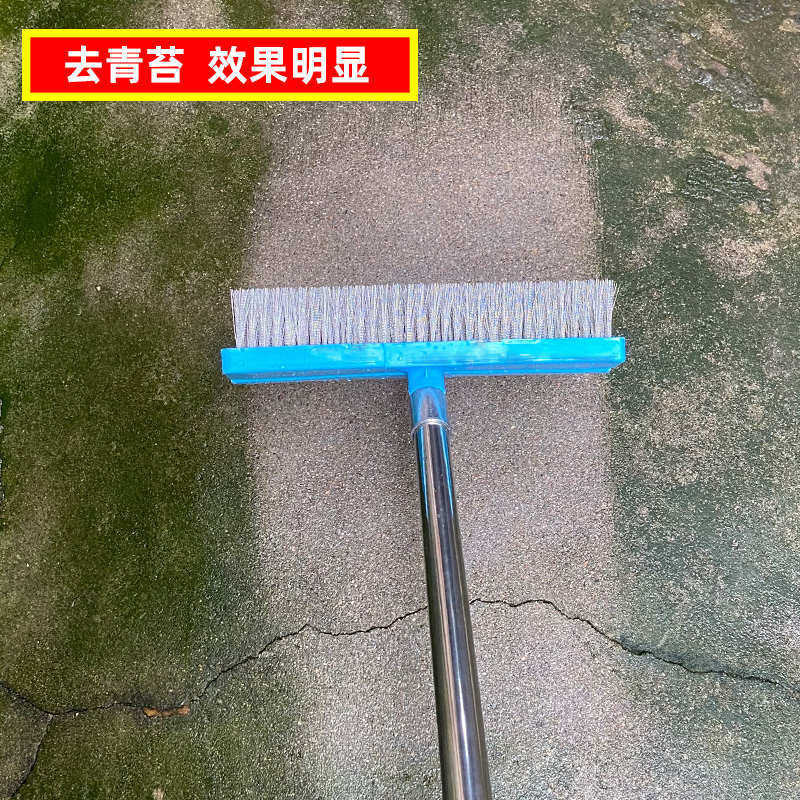不锈钢丝地板刷加长柄院子除青苔鱼池水泥地硬毛洗地专用刷地神器