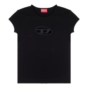 DIESEL 春夏新款女士LOGO标印花圆领短袖T恤上衣银泰百货 301574