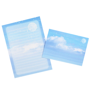 浪漫梦幻蓝色天空信纸信封套装彩虹云朵可爱文艺感情书可定制