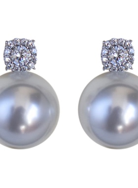 正圆银项链戴妃仿珍珠