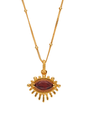 天然石榴石纯银项链锁骨链