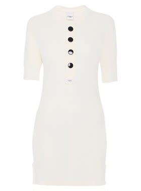 Chloe蔻依 2026新品修身棉平纹针织迷你连衣裙