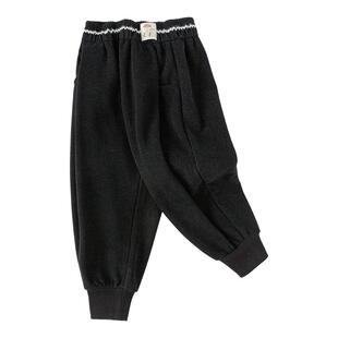 巴拉巴拉童装儿童长裤女童裤子冬季加绒针织束脚裤厚款保暖休闲裤