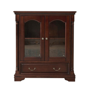 美式全实木复古酒柜轻奢金丝黄檀木高矮组合柜边柜书柜客厅置物柜