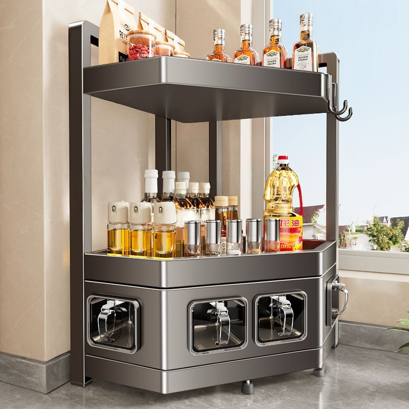 厨房置物架台面转角落调料多功能架墙三角调料味品油盐酱醋收纳架