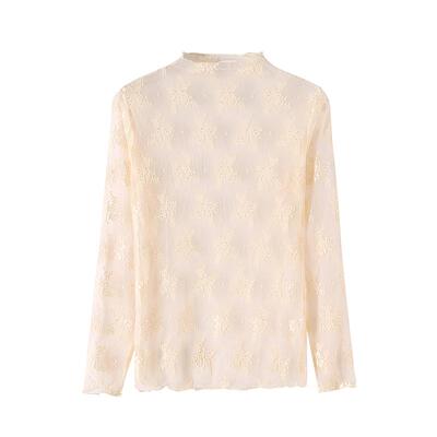 蕾丝打底衫网纱内搭高级感