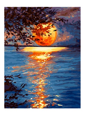 数字油画diy填充减压油彩画填色