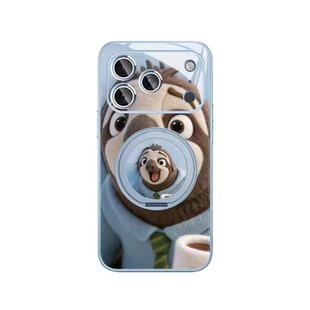 毛绒疯狂动物城2适用iphone17磁吸支架手机壳苹果16promax芬尼克15树懒闪电14plus豹子警官13支点壳12玻璃air