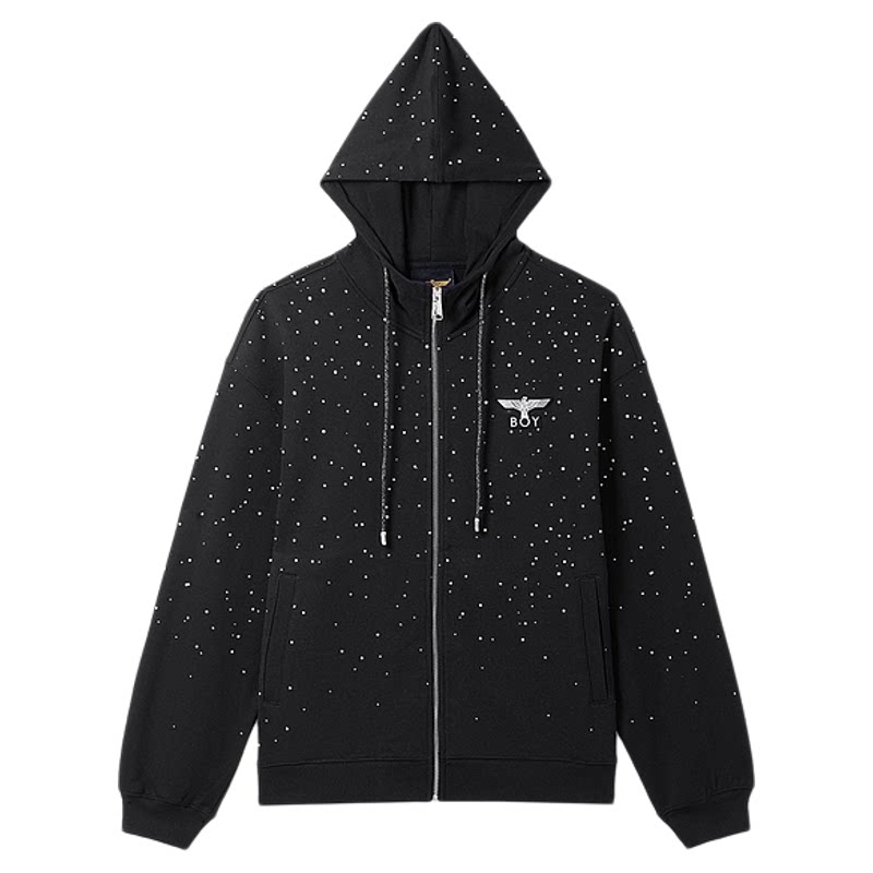 【满天星】BOYLONDON潮牌情侣拉链连帽纯棉卫衣开衫外套N06900