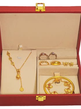 婚礼摆台结婚假五金首饰套装摆件新娘订婚假三金订婚宴摆台假黄金
