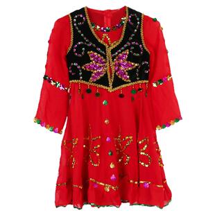 新疆民族风服装六一儿童节表演舞服手工刺绣两件套女孩维族舞蹈服