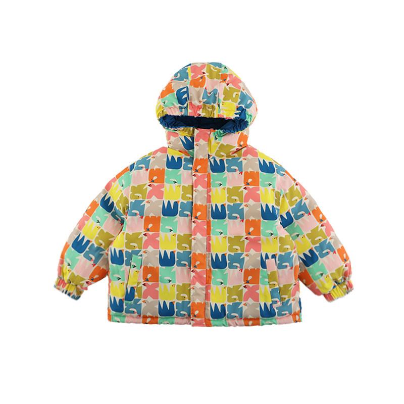 oddtails男童冬季双面穿棉服连帽