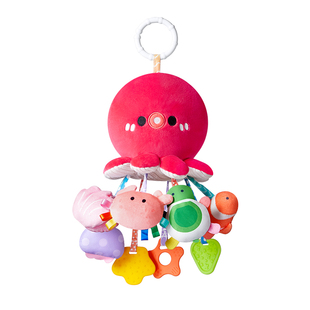 澳贝章鱼抽抽乐婴儿推车挂件摇铃玩具训练抓握新生车载哄娃拉拉乐
