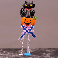 Мини -черный кошачий тыквенный стол плавает