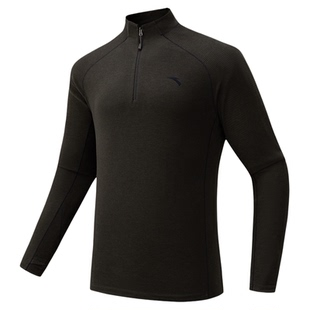 超级安踏羊毛长T | 男半拉链立领长袖2026春新通勤上衣152616401U