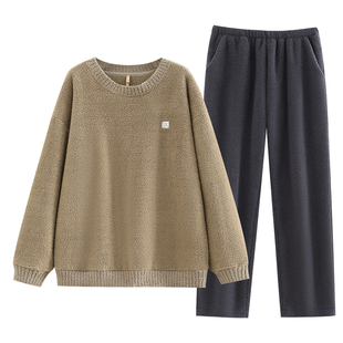 家乐芬男士睡衣秋冬款冬季法兰绒加绒加厚款保暖珊瑚绒家居服套装