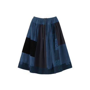 RAW STONE 设计师品牌 25秋冬新品 纯棉抽绳拼色半裙SOLSOL买手店