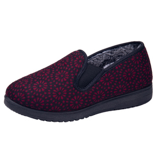 冬季保暖妈妈鞋老北京布鞋女款加绒老人鞋软底防滑大脚骨奶奶棉鞋