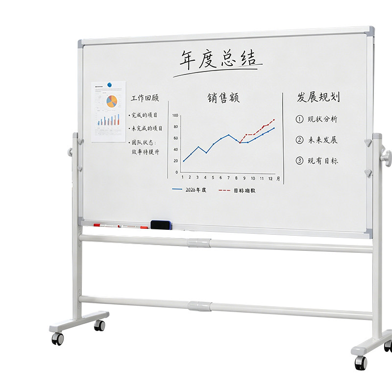 长远移动双面磁吸白板带支架