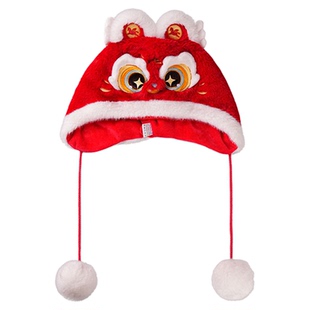 九木杂物社马年虎头帽过年新年红色护耳帽儿童成人帽子新年礼物